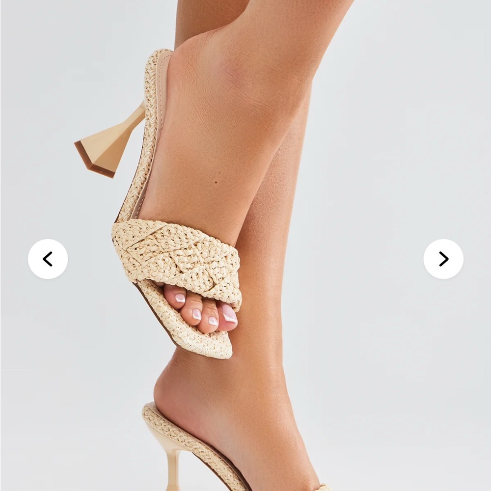 Fashion Nova Cream Braided Heels